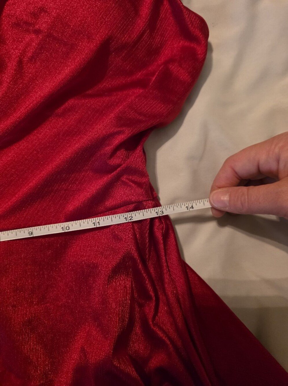 Popilush New Red Satin Shapewear Dress Size L - Picture 7 of 10